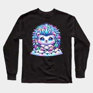 Hedgehog Porcupine Christmas Winter Cute Kawaii Chibi Long Sleeve T-Shirt